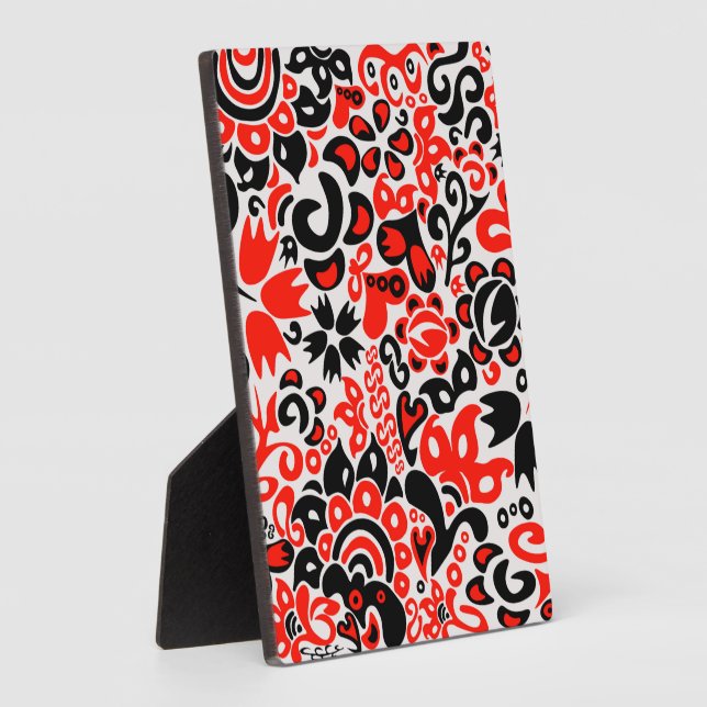 Ukrainian ethnic folk art floral pattern absrtact  plaque (Side)