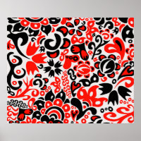 Ukrainian ethnic folk art floral pattern absrtact