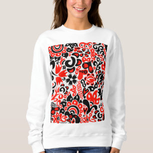 Ukrainian ethnic folk art floral pattern absrtact sweatshirt