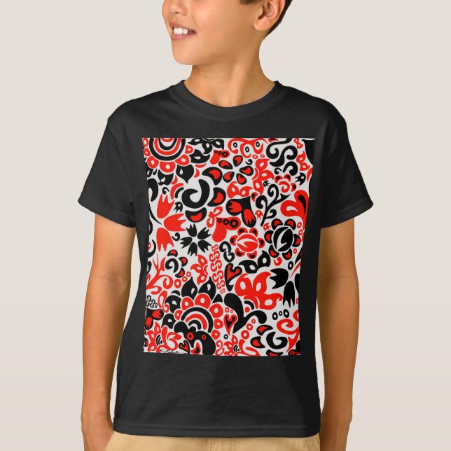 Ukrainian ethnic folk art floral pattern absrtact  T-Shirt (Front)