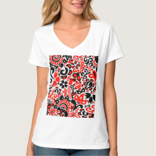 Ukrainian ethnic folk art floral pattern absrtact T-Shirt