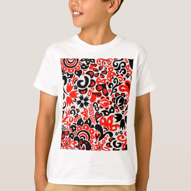 Ukrainian ethnic folk art floral pattern absrtact  T-Shirt (Front)