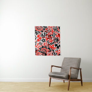 Ukrainian ethnic folk art floral pattern absrtact  tapestry