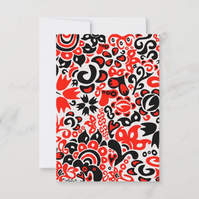 Ukrainian ethnic folk art floral pattern absrtact  thank you card (Front)