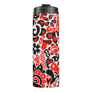 Ukrainian ethnic folk art floral pattern absrtact thermal tumbler