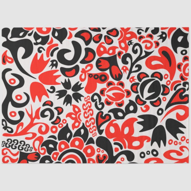 Ukrainian ethnic folk art floral pattern absrtact  tissue paper (Front)