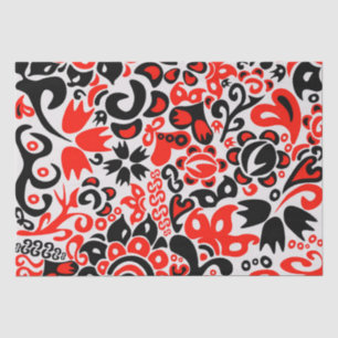 Ukrainian ethnic folk art floral pattern absrtact  tissue paper