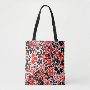Ukrainian ethnic folk art floral pattern absrtact  tote bag
