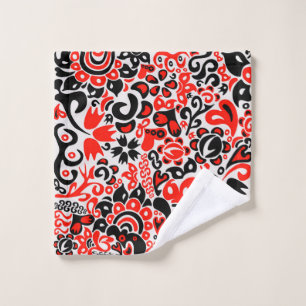 Ukrainian ethnic folk art floral pattern absrtact  wash cloth