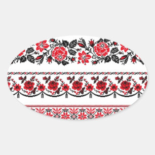 UKrainian ethnic pattern Oval Sticker