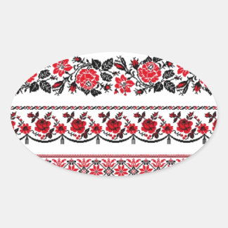 UKrainian ethnic pattern Oval Sticker