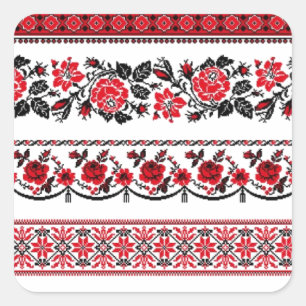 UKrainian ethnic pattern Square Sticker