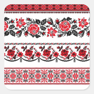 UKrainian ethnic pattern Square Sticker