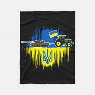 Ukrainian Farmer Steals Tank Ukraine Flag Tryzub F Fleece Blanket