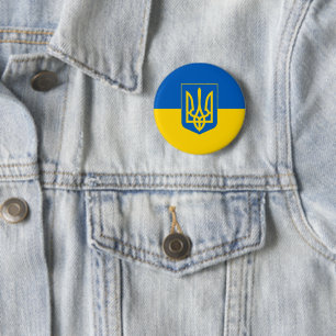 Ukrainian flag 6 cm round badge