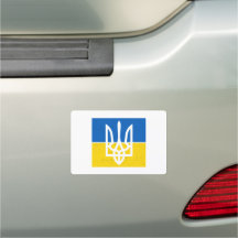 Ukrainian flag and coat of arms