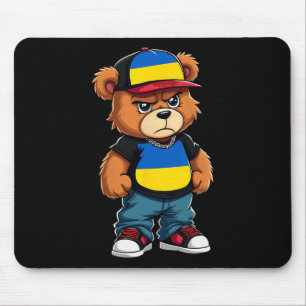 Ukrainian Flag Bear Ukraine Hip Hop Mouse Mat