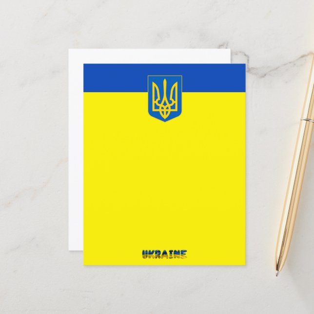 Ukrainian flag-coat arms (Front/Back In Situ)