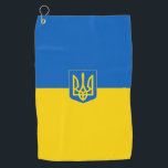 Ukrainian flag-Coat of arms Golf Towel<br><div class="desc">Flag and Coat of arms of Ukraine</div>