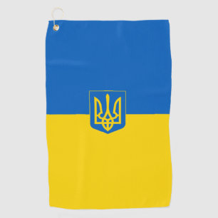 Ukrainian flag-Coat of arms Golf Towel