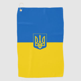Ukrainian flag-Coat of arms Golf Towel