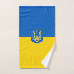 Ukrainian flag-Coat of arms Hand Towel
