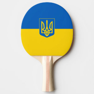 Ukrainian flag-Coat of arms Ping Pong Paddle