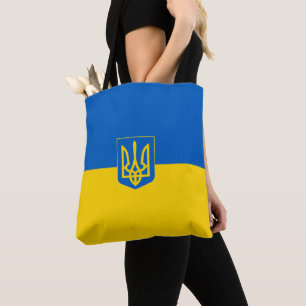 Ukrainian flag-Coat of arms Tote Bag