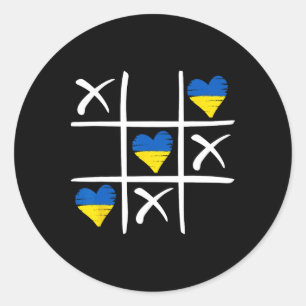 Ukrainian Flag Coloured Hearts Classic Round Sticker