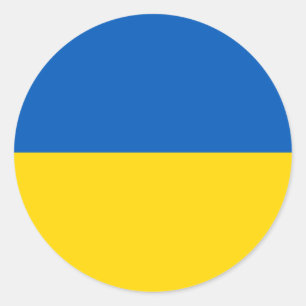 Ukrainian Flag Colours Classic Round Sticker