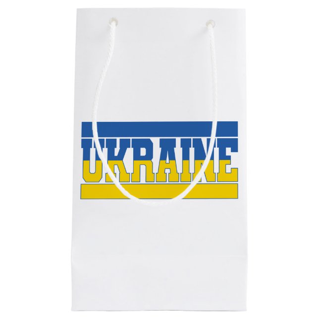 Ukrainian Flag, Country Pride, Ukraine Flag Small Gift Bag (Front)