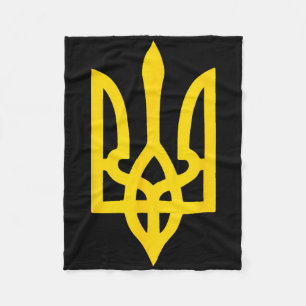 Ukrainian Flag Crest Symbol Logo Ukraine Fleece Blanket