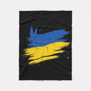 Ukrainian Flag Distressed Ukraine Patriotic Women Fleece Blanket