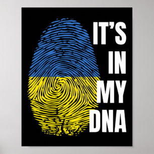 Ukrainian Flag Dna Fingerprint Ukraine Poster