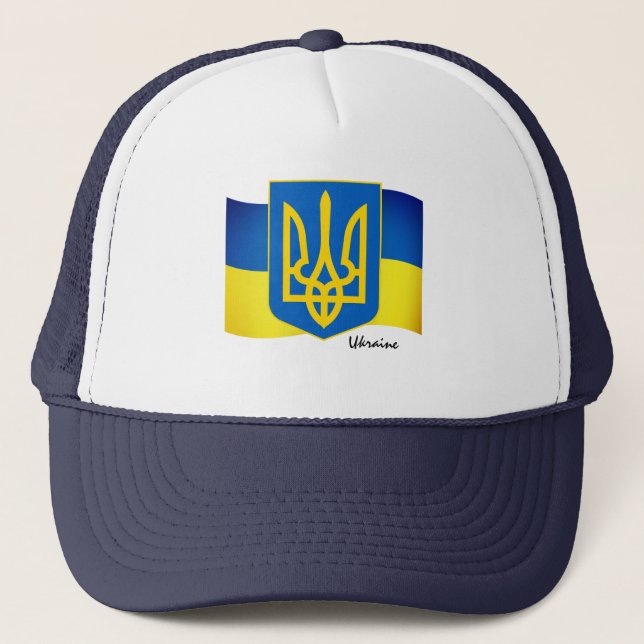 Ukrainian flag, Emblem & Ukraine fashion /sport Tr Trucker Hat (Front)