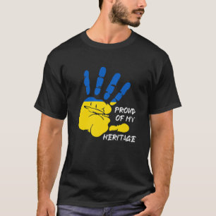 Ukrainian Flag Finger Handprint Ukraine T-Shirt