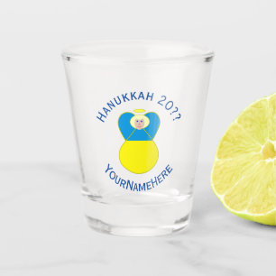 Ukrainian Flag Hanukkah Angel Personalised  Shot Glass