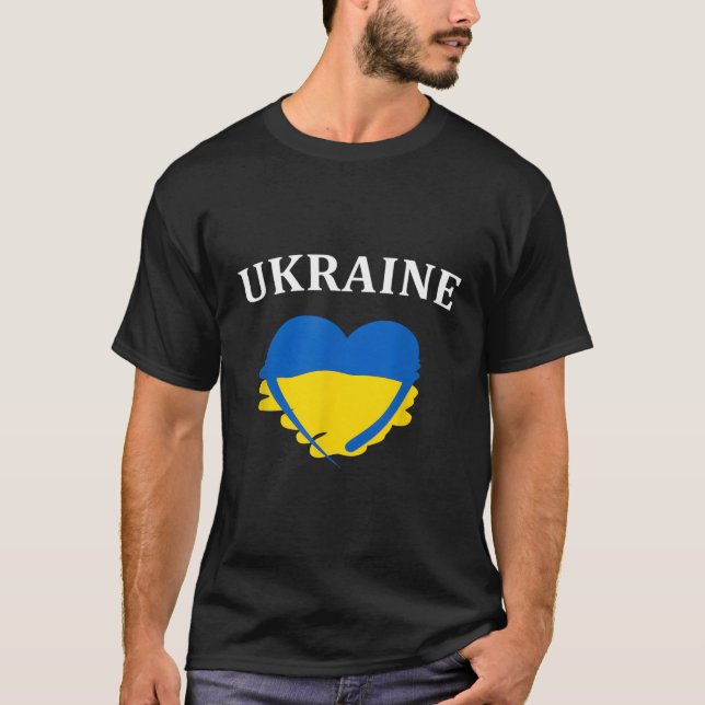 Ukrainian Flag He Ukraine T-Shirt (Front)