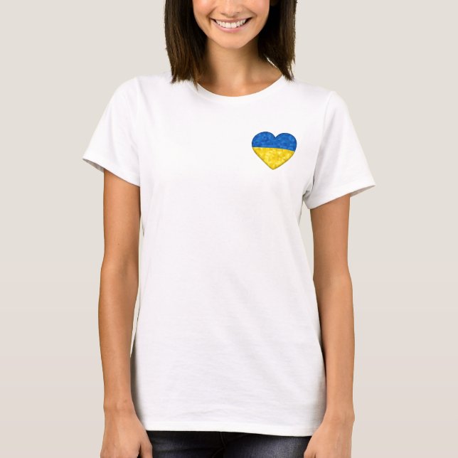 Ukrainian flag. Heart. Love to Ukraine. Support. T-Shirt (Front)