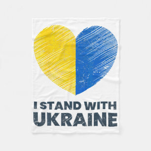 Ukrainian Flag - I Stand With Ukraine Flag 1 Fleece Blanket