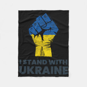 Ukrainian Flag - I Stand With Ukraine Flag 3  Fleece Blanket