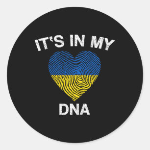 Ukrainian Flag It's In My Dna Ukraine Flag Classic Round Sticker