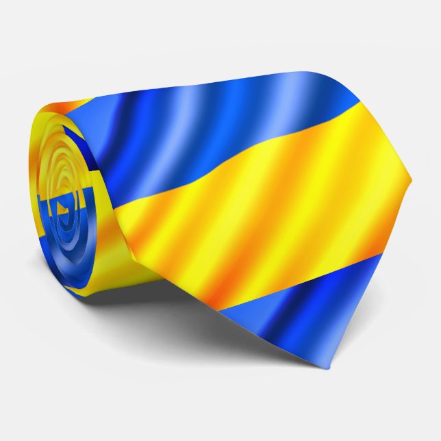 Ukrainian Flag - Peace - Freedom Ukraine Tie (Rolled)