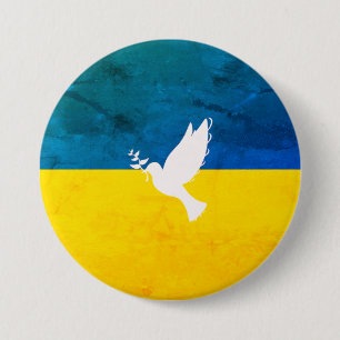 Ukrainian flag peace in the world 7.5 cm round badge