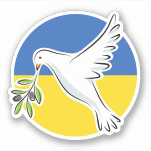 Ukrainian flag peace in Ukraine dove anti war