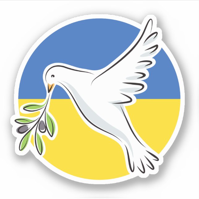 Ukrainian flag peace in Ukraine  dove anti war (Front)