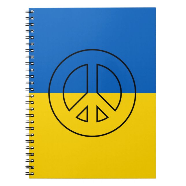 Ukrainian flag peace sign notebook (Front)