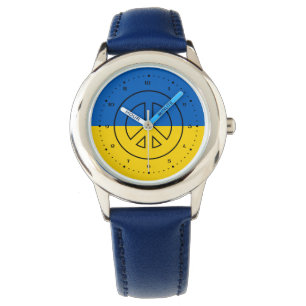Ukrainian flag peace sign watch