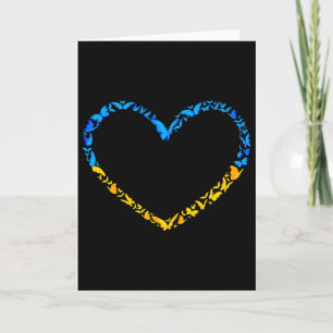 Ukrainian Flag Peace Ukraine Flag Butterfly Heart  Card