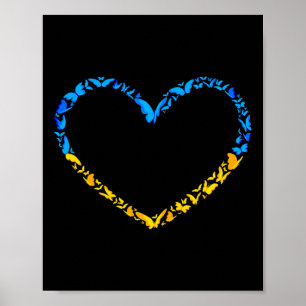 Ukrainian Flag Peace Ukraine Flag Butterfly Heart Poster